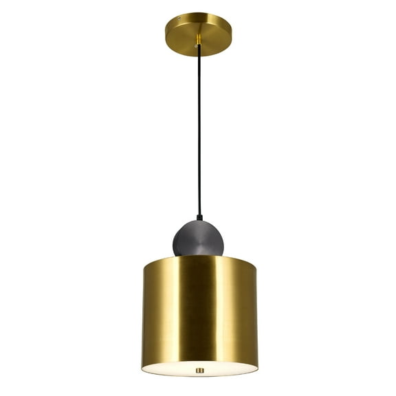 CWI Lighting Saleen Contemporary Metal LED Mini Pendant in Brass/Black