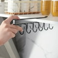 thumbnail image 2 of Cabinet Storage Rack Multifunctional Wardrobe Organizing Rack 6/12 Hooks Kitchen Cup Holder No Punching Storage Rack Organizer black 12-hook, 2 of 6