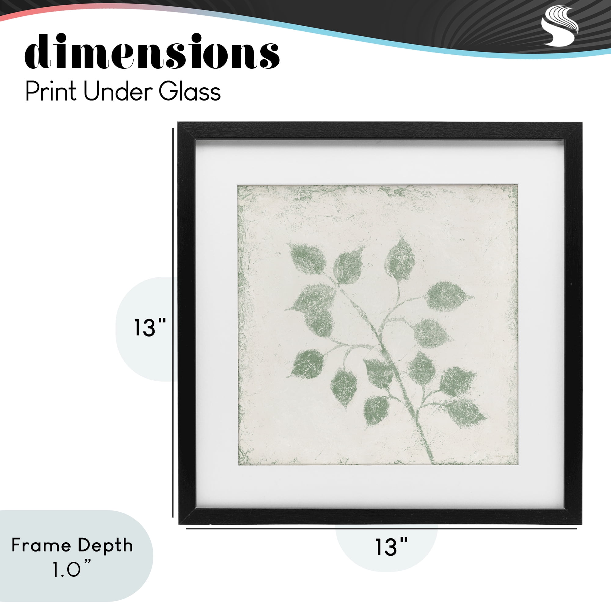 Stupell Industries November Leaves Plant Sprig Black Framed Print Under Glass, design by Michael Marcon