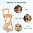 thumbnail image 2 of Bamboo Folding Bar Stool with Backrest & Footrest,33" Counter Height,Space Saving, 2 of 11