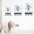 thumbnail image 5 of Blue Rustic Floral Wall Art Aesthetic Flower with Butterfly Canvas Wall Art Farmhouse Plant Vertical Wood Framed Prints Wall Decor for Bathroom Living Room Bedroom Kitchen Office,12Wx16L inch, 5 of 6