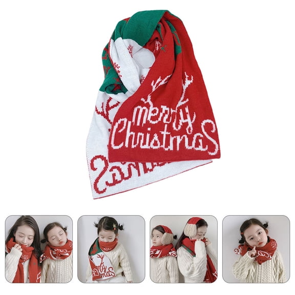 Raindrops Red Christmas Knitted Cotton Scarf Warm Winter Holiday Gift for Family Seasonal Accessories
