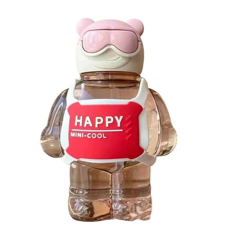 

SHNETY 800ML Cute Kettle Crossbody Cartoon Bear Design Lock Open Cover Lovely Shape Adorable Gift PC Material Cartoon Shape Drinking Jug Home Supply