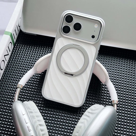 Slim Case For iPhone 18 Pro, Magnetic Ring Kickstand, Compatible with MagSafe, Shockproof Soft TPU Bumper with Hard PC Back Cover, Anti-Scratch Non-Slip Thin Elegant Matte Design,White