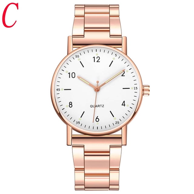 Sfonq Summer Clearance Womens Watches ,Mothers Day Gift for Grilfriend Ladies High-end Quartz Watch Stainless Steel Luminous Dial Leisure Watch,C Buy 2 Save 10%