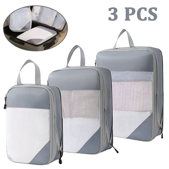 GASTROPOD 2026 New Compression Packing Cubes for Suitcases. 3 Set Expandable Storage Travel Luggage and Backpack Organizer Travel Compression Bags