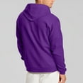 thumbnail image 3 of Dwralegc Mens Zip Up Hoodie Long Sleeves Full-Zip Hooded Jackets Lightweight Drawstring Casual Hoodies Fall Solid Color Athletic Cotas with Pocket Purple 3XL, 3 of 7