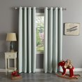 thumbnail image 2 of Aurora Home  Silver Grommet Top Thermal Blackout Curtain Panel Pair Mint 52 x 84 84 Inches, 2 of 5