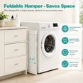 thumbnail image 6 of LEDREM Foldable Laundry Hamper with Removable Liner & Lid – 23.8 Gallon (90L) Synthetic Rattan Basket, Handles, Space-Saving for Bedroom，Bathroom, Machine-Washable, Cloud White, 6 of 9