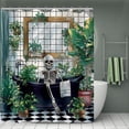 thumbnail image 4 of Fabric Shower Curtain Liner Polyester Reinforced Rustproof Halloween Design Water Resistant Machine Washable for Bathroom Tub Enclosure, 4 of 5