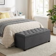 thumbnail image 2 of LEDREM Storage Ottoman Bench, 43" End of Bed Bench with Removable Cover, 660lb Capacity, for Living Room, Bedroom, Dark Gray, 2 of 8