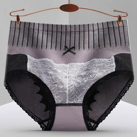GZWYHT Hipster Panties Clearance High Waisted Underwear Women High Waisted Cotton Underwear Tummy Control Briefs Ladies Soft Pantie Womens Underwear Lace Underwear Seamless Underwear Purple L