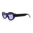 thumbnail image 3 of Womens Iconic Mod Thick Plastic Oval Round Classic Sunglasses Black - Purple, 3 of 4