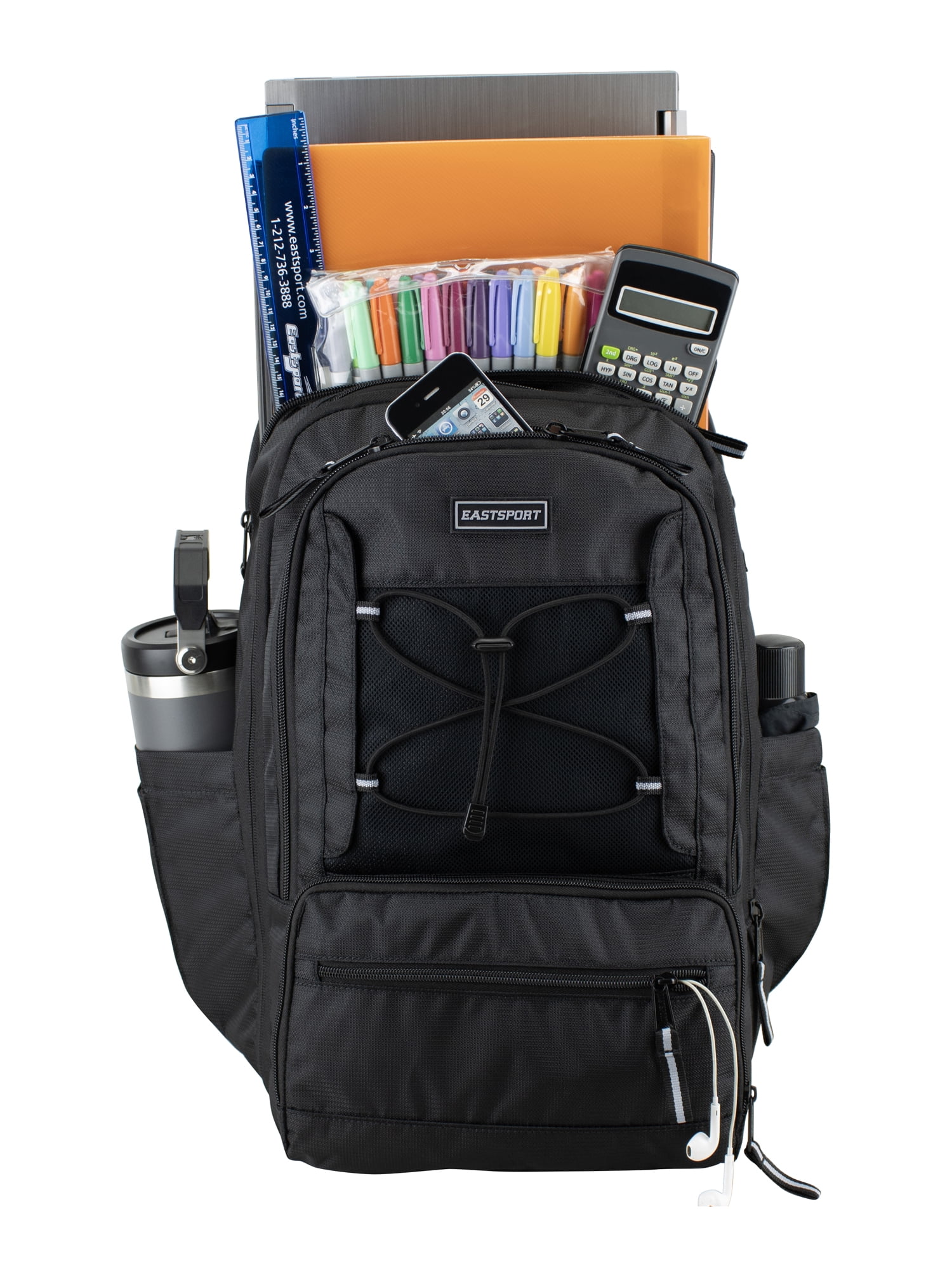 Eastsport Unisex 19" Impact Expandable Recycled Backpack, Black