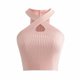 thumbnail image 2 of Txlixc Chaleco de estilo simple ajustado para mujer, tops cortos sin mangas con cuello halter Txlixc Sexy, 2 of 4