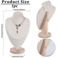 thumbnail image 2 of Bust Necklace Display Stand Velvet Jewelry Bust Display with Pine Wood Base for Selling Home Trade Show, 2 of 7