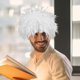 thumbnail image 3 of Peluca de profesor anciano, peluca de cosplay, accesorios de disfraz de abuelo, 3 of 7