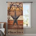 thumbnail image 4 of Texas Star Vintage Sheer Curtains 45 Inches Long, Berry Burnt Orange Brown Wooden Light Filering Curtains, Breathable Simi Curtain Privacy Drapes for Kitchen Bathroom Small Window Treatment, 4 of 9