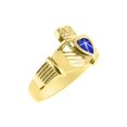 thumbnail image 4 of RYLOS Rings 14K Yellow Gold Claddah Love, Loyalty & Friendship Heart 6MM Gem Irish Wedding Band Claddagh Rings September Blue Star Sapphire Jewelry Size 5, 4 of 8