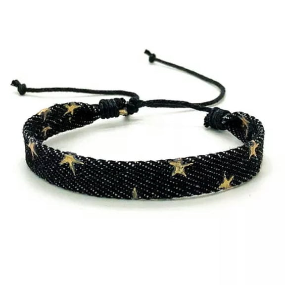 GKNET Men Star Denim Handmade Braided Bracelet Adjustable Bangle Women Jewellery New-#3