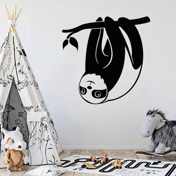 Baby Nursery Vinyl Wall Decal Sloth Funny Animal Branch Wall Stickers Mural Bedroom Playing Room Wallpaper 42x42cm