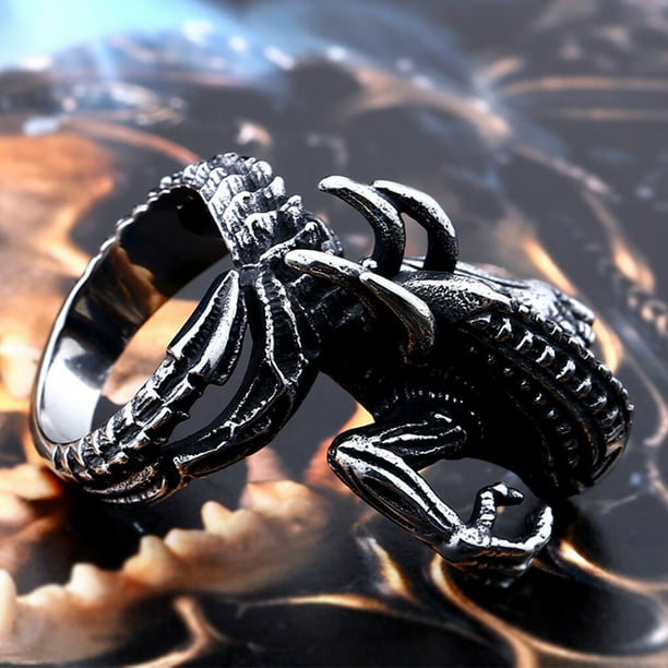 Anillo de Animal para hombre anillos masculinos portatiles de acero inoxidable para Cosplay diseno Simple decoracion de mano joyeria Ropa zapatos y accesorios Miscelanea Talla 9 de EE. UU. Jumpingount...