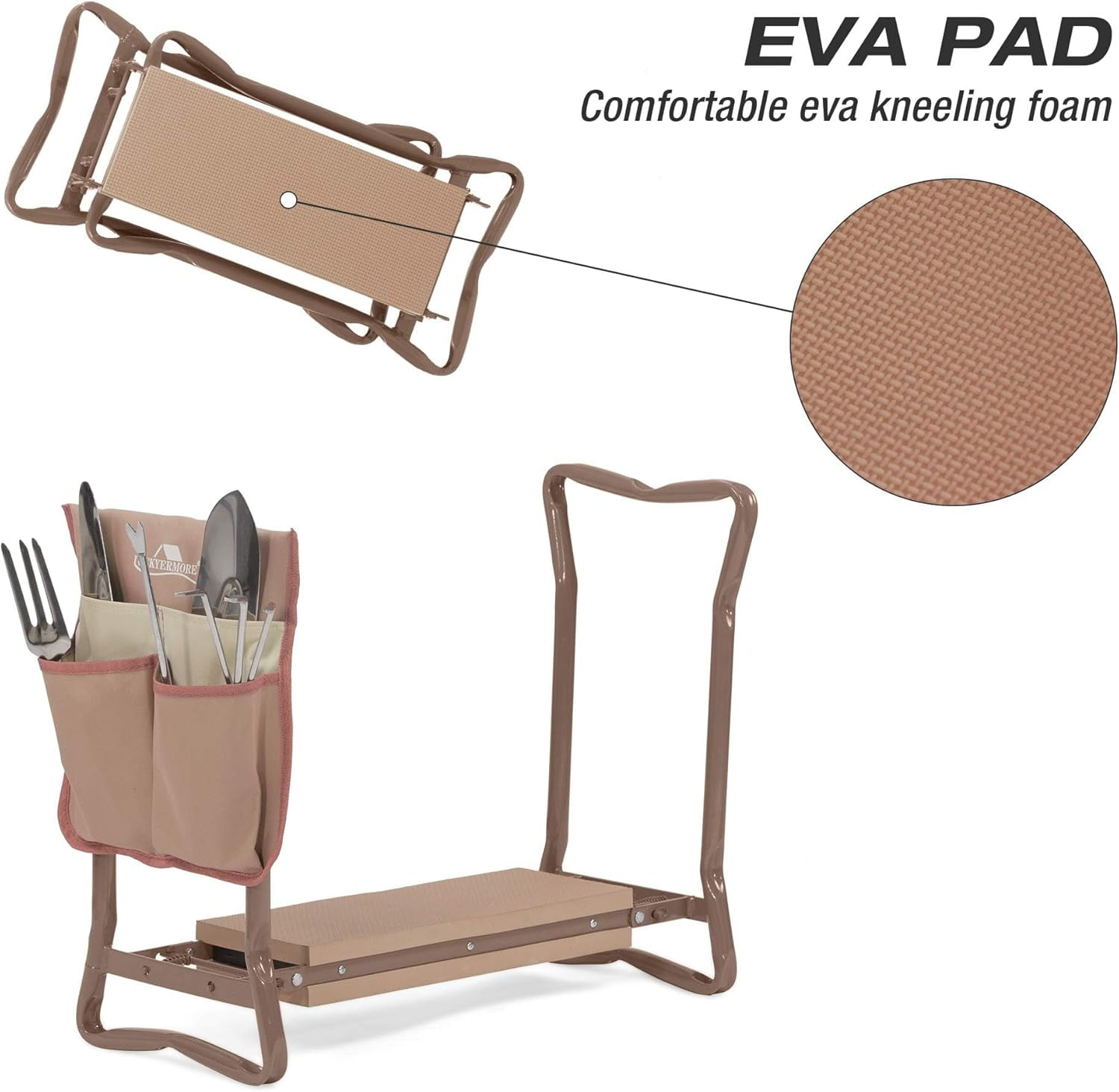 Garden Kneeler and Seat, Garden Folding  with Tool Pocket,  and Soft EVA Kneeling Pad