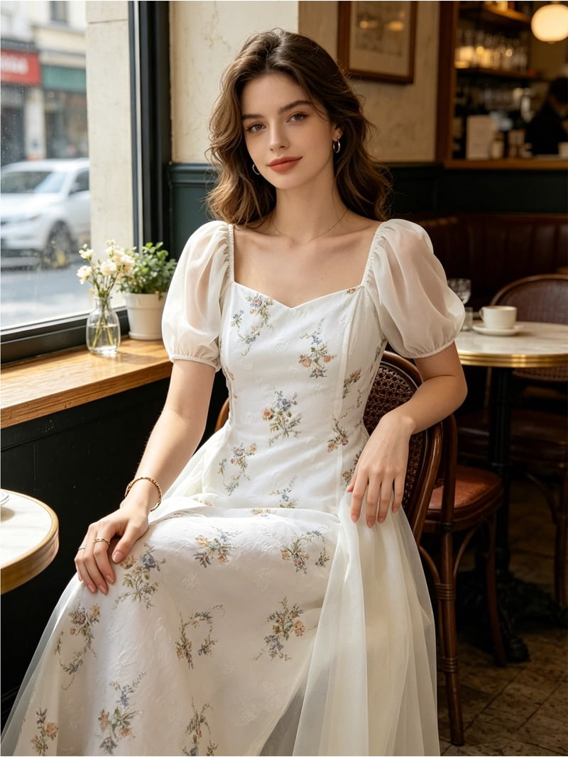 flowy midi white dress Midi White Dresses