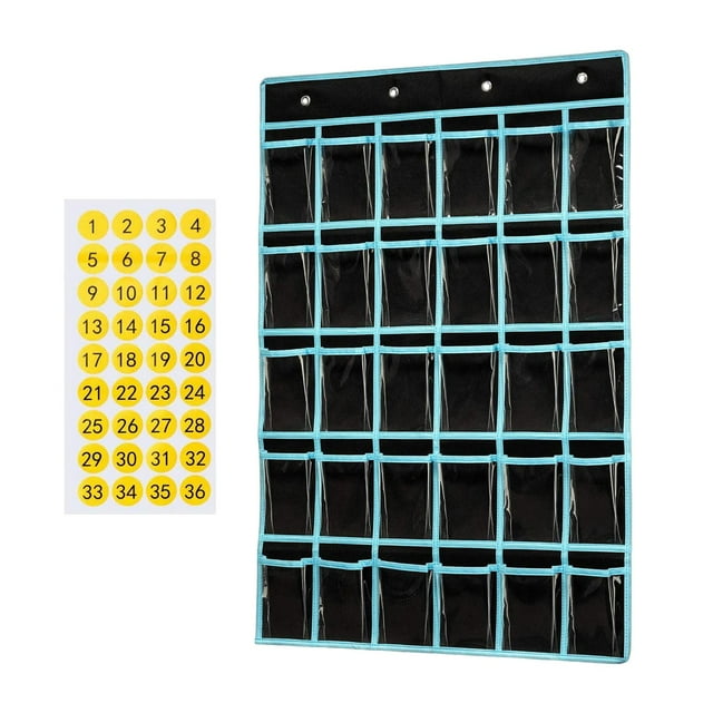 jesticaly Childrens Literacy Card Organizer With Clear Pockets Easy Access To tional Tools Classroom Pocket Chart Keys Black 96x67cm