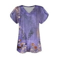 thumbnail image 4 of V Neck Womens T-Shirts Basic Tops for Women Cap Sleeve Loose Tank Tops, 4 of 6