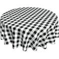 thumbnail image 1 of Round Tablecloth 60 Inch, White Black Buffalo Check Plaid Tablecloths Round Water Resistant Spill Proof Table Cloth Cover Farmhouse Tablecloth for Dining, Party, Buffet, Wedding, 1 of 8