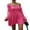 Pink, variant on Rdhnmea Women Off Shoulder Sweater Dress V Neck High Waist Long Sleeve Ribbed Knit Short Dress Party Club Nightwear