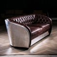 thumbnail image 2 of NauticalMart Leather Sofa with 3 Seats Aviator Aluminum Loveseat Sofa Home & Living Room Furniture, 2 of 4