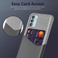 thumbnail image 3 of For Samsung Galaxy F23 5G Cloth Texture PC + PU Leather Back Cover Case with Card Slot, 3 of 4