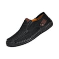 thumbnail image 2 of Mens Hand Stitching Retro Slip-On Loafers Lightweight Round Toe Non-Slip Casual Shoes for Driving Outdoor Walking, 45, 2 of 7
