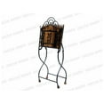 thumbnail image 2 of Elegant Folding Chair with Mango Wood and Wrought Iron - Light Antique Wood Finish and Sleek Black Metal Finish, 2 of 3