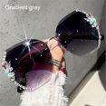 thumbnail image 1 of Gafas de sol sin montura con diamantes de imitación, lentes de diseñador de marca de moda, corte Retro, gradiente, nuevo, 1 of 5