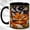Black, variant on Sleeping Fox Coffee Mug, Moon Woodland Mug, Ceramic 11 oz