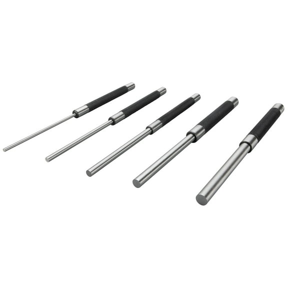 Performance Tool W758 5 Piece 8-Inch Long Carbon Steel Pin Punch Set, Pin Sizes 1/8", 3/16", 1/4", 5/16" and 3/8"