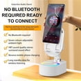 thumbnail image 2 of Rulwuck Wireless Induction Audio Bluetooth Speaker 5in1 Phone Holder Emergency Rechargeable (3000mAh) with Colorful Ambient Light 300° Foldable for Tablet iPhone Android, Gifts for Men Women,white, 2 of 7