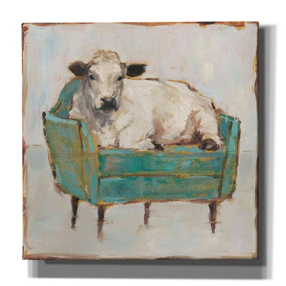 Epic Graffiti 'Moo-ving In I' by Ethan Harper, Canvas Wall Art, 37"x37"