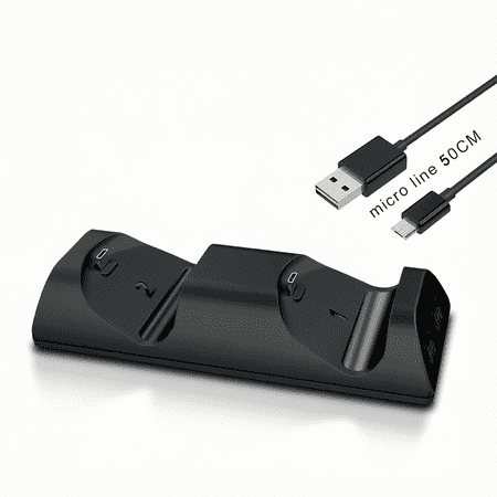 For Dual Controller Charging Dock Compatible with PS4 PS4 Slim LED Indicator Micro USB Fast Charger Stand Black Game Accessories