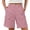 Pink -AA01, variant on Inglocry Bermuda Shorts for Women Cargo Shorts Knee Length 6 Pockets Elastic Waist Long Shorts for Summer Casual Army Green L