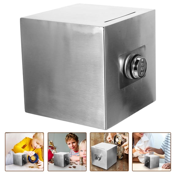 OFFIGAM Stainless Steel Money Saving Bank, Bank for Kids and Adults, 1 Piece