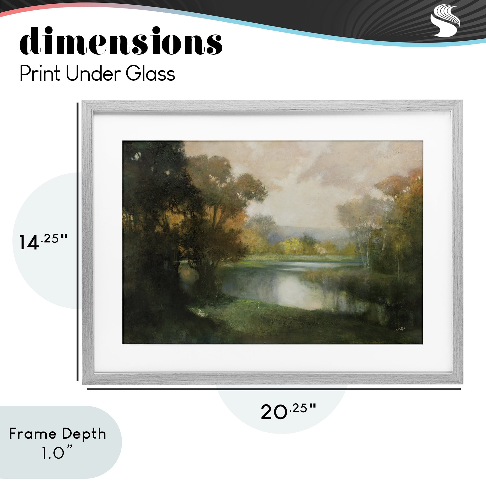 Stupell Industries Lakeside Morning in Autumn Light Gray Framed Print Under Glass, design by Julia Purinton