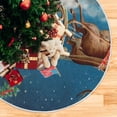 thumbnail image 5 of GZHJMY Christmas Tree Skirt Santa Xmas Tree Skirt Floor Door Round Mat Decorations for Holiday Party Home Christmas Day Ornaments, 35.4", 5 of 6
