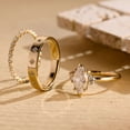 thumbnail image 4 of vylahjewellery Elegant Marquise Cut Diamond Bridal Set Ring for Women Moissanite Stackable Wedding Bands 10K Vermeil Yellow Gold Anniversary Jewelry Ring Comfort Fit Engagement Ring, 4 of 8