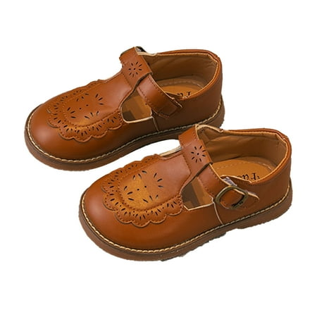 Ytdscs Baby Kids Girl s Leather Princess Shoes Spring Fall School Uniform Shoes Toddler Soft Bottom Flat Dress Shoes for Little Girls 7-12m
