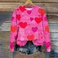 thumbnail image 6 of Feancey Plus Size Valentines Day Sweatshirts for Women Novelty Heart Printed Crewneck Pullover Tops Loose Fit Long Sleeve Shirt Cute Holiday Blouse Red XXL, 6 of 6