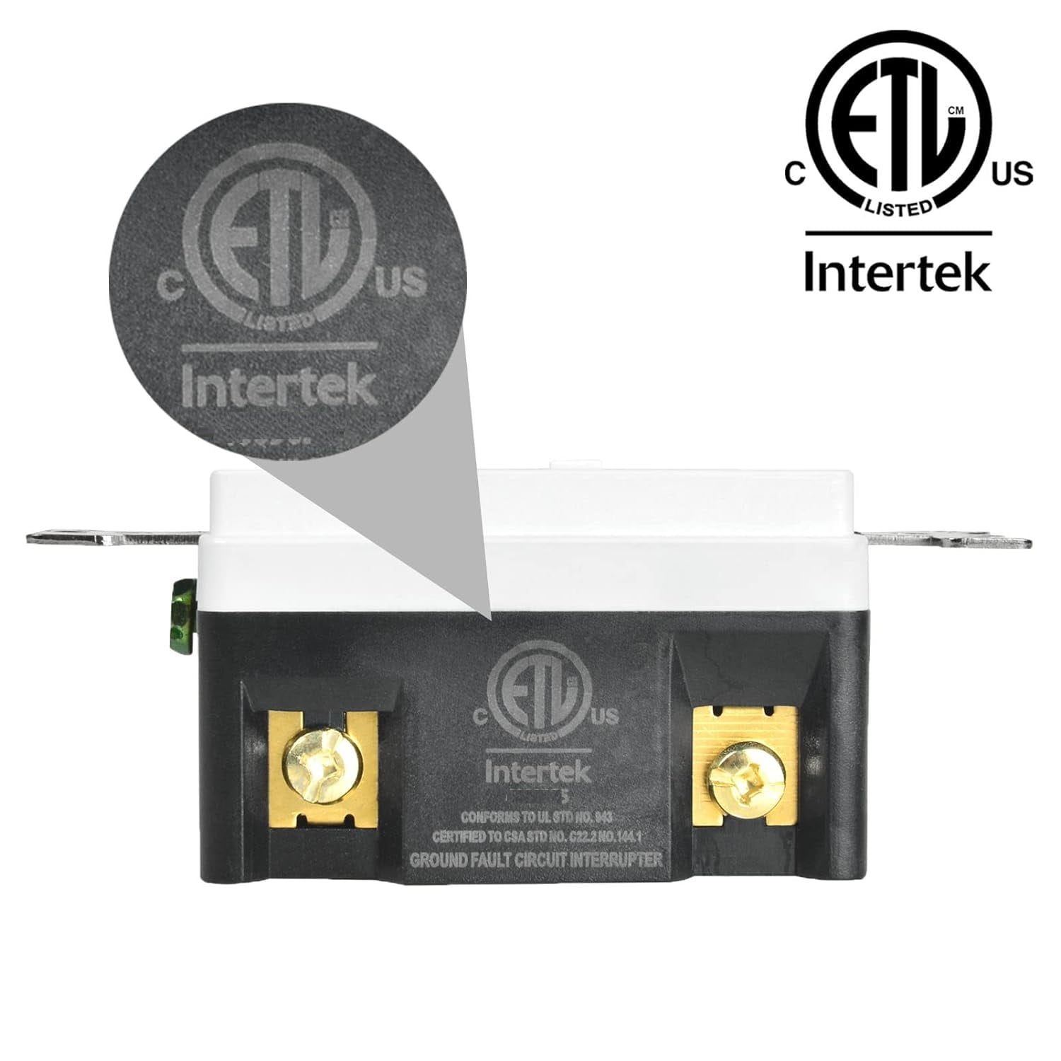Nineleaf GFCI Outlets 20 Amp, Non-Tamper Resistant, Decor GFI Receptacles with LED Indicator, Ground Fault Circuit Interrupter, Wallplate Included, ETL Listed, White,2 Pack